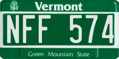 VT license plate NFF574