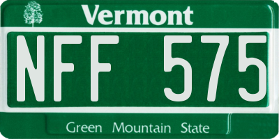 VT license plate NFF575