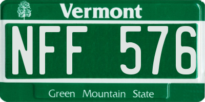 VT license plate NFF576
