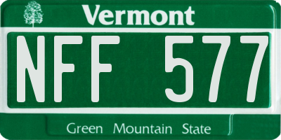 VT license plate NFF577