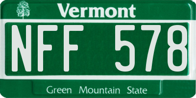 VT license plate NFF578