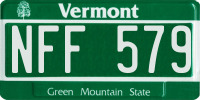 VT license plate NFF579