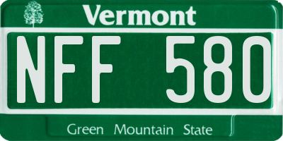 VT license plate NFF580