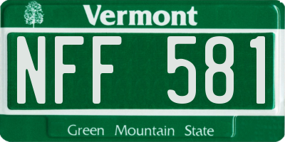 VT license plate NFF581