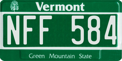 VT license plate NFF584