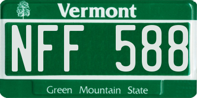VT license plate NFF588