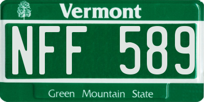 VT license plate NFF589