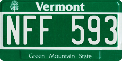 VT license plate NFF593