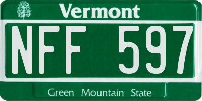 VT license plate NFF597