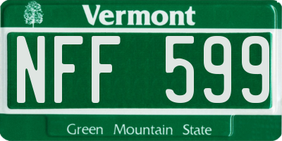 VT license plate NFF599