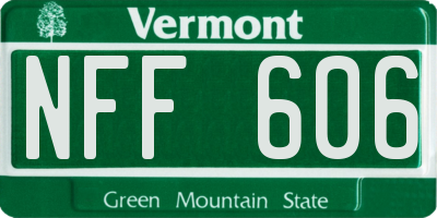 VT license plate NFF606