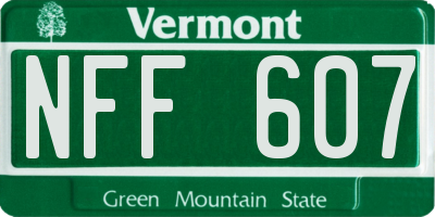 VT license plate NFF607