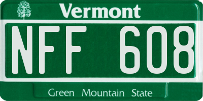 VT license plate NFF608