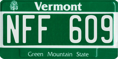 VT license plate NFF609