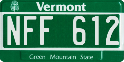 VT license plate NFF612