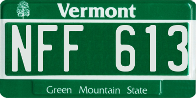 VT license plate NFF613