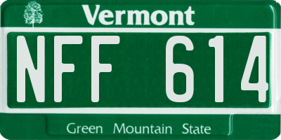 VT license plate NFF614