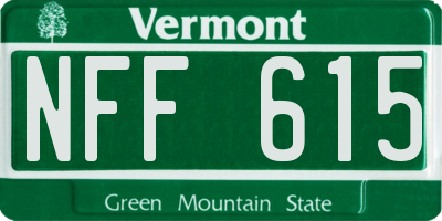 VT license plate NFF615