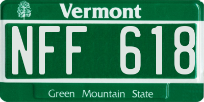 VT license plate NFF618