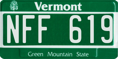 VT license plate NFF619