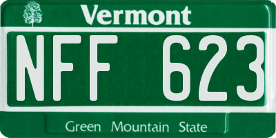 VT license plate NFF623
