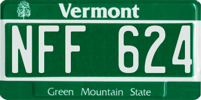 VT license plate NFF624