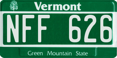 VT license plate NFF626