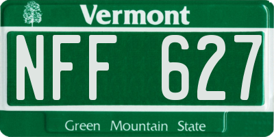 VT license plate NFF627