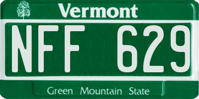 VT license plate NFF629