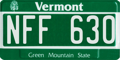 VT license plate NFF630