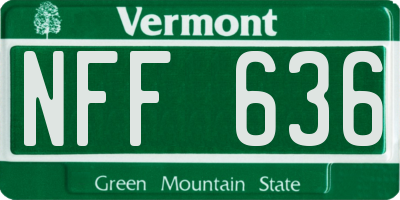 VT license plate NFF636