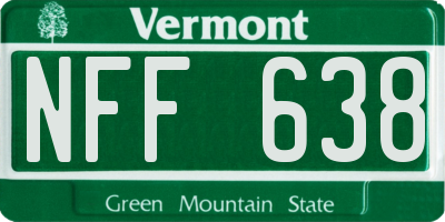 VT license plate NFF638