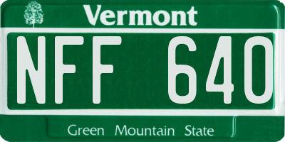 VT license plate NFF640