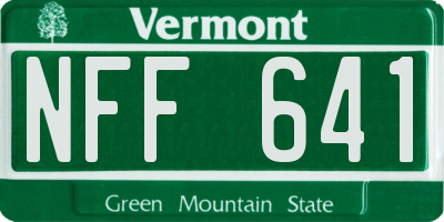 VT license plate NFF641