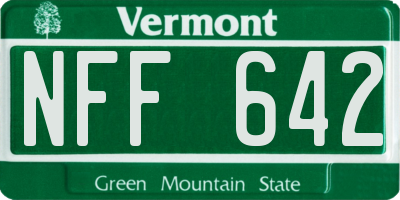 VT license plate NFF642