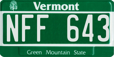 VT license plate NFF643