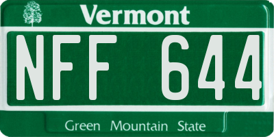 VT license plate NFF644