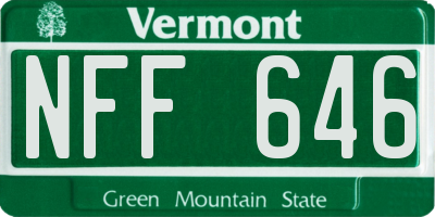 VT license plate NFF646