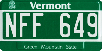 VT license plate NFF649