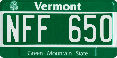 VT license plate NFF650