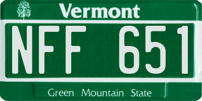 VT license plate NFF651