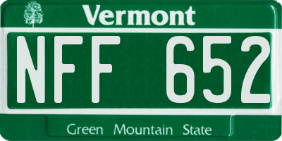 VT license plate NFF652