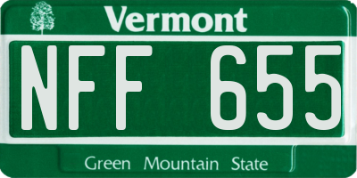 VT license plate NFF655