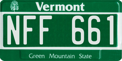 VT license plate NFF661