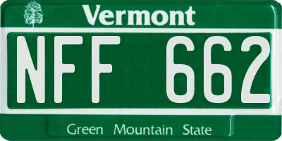 VT license plate NFF662
