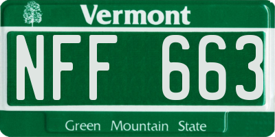 VT license plate NFF663