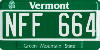 VT license plate NFF664