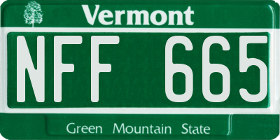 VT license plate NFF665