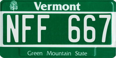 VT license plate NFF667