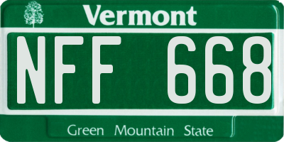 VT license plate NFF668